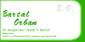bartal orban business card